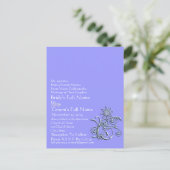 Elke aangepaste kleur Periwinkle Blue Floral Briefkaart (Staand voorkant)