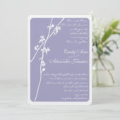Elke aangepaste kleur Wildflower met lavender Wedd Kaart (Staand voorkant)