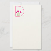 Elke aangepaste kleurenmonogram framboj Gerbera Da Briefpapier (Voorkant)