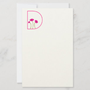 Elke aangepaste kleurenmonogram framboj Gerbera Da Briefpapier