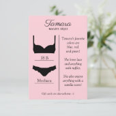 ELKE ACHTERGRONDKLEUR: lingerie maat insert kaart (Staand voorkant)