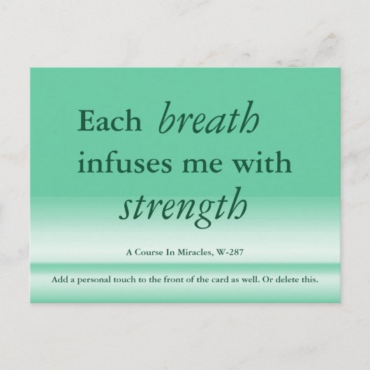 Elke adem geeft me een cursus in wonderen kaart (Voorkant)