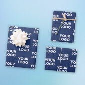 Elke afbeelding of bedrijfslogo donker marineblauw inpakpapier vel