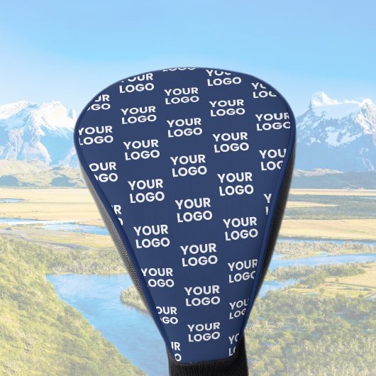 Elke afbeelding of bedrijfslogo in donker marinebl golfheadcover