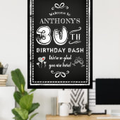 Elke Age Adult Chalkboard Birthday Party Welkom Poster (Thuiskantoor)
