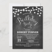 Elke Age Birthday Party - Chalkboard White Kaart (Voorkant)
