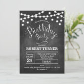 Elke Age Birthday Party - Chalkboard White Kaart (Staand voorkant)