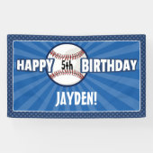 Elke Age Blue Baseball Birthday Banner (Horizontaal)