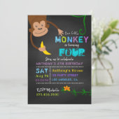 Elke Age Chalkboard Little Monkey Boy Kaart (Staand voorkant)