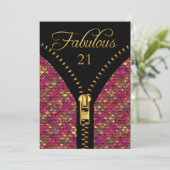 Elke Age Fabulous Sequins Pink Gold Black Birthday Kaart (Staand voorkant)