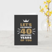 ELKE AGE Gold Black, aangepaste 40e verjaardag-kaa Kaart (Gele Bloem)