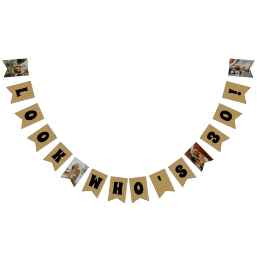 ELKE AGE Gold Custom Photo Birthday Bunting Flags Vlaggetjes (Alle)