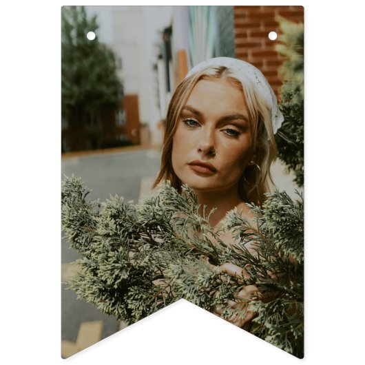 ELKE AGE Gold Custom Photo Birthday Bunting Flags Vlaggetjes (Eerste vlag)