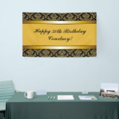 Elke 'Age Gold Damask Birthday Banner' Spandoek (Beurs)