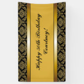 Elke 'Age Gold Damask Birthday Banner' Spandoek (Verticaal)