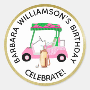 Elke Age Golf Thgerespecteerde Birthday Party pers Ronde Sticker