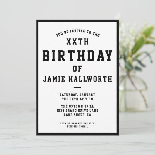 ELKE AGE-groepsdaguitnodiging | Zwart-wit Kaart (Staand voorkant)