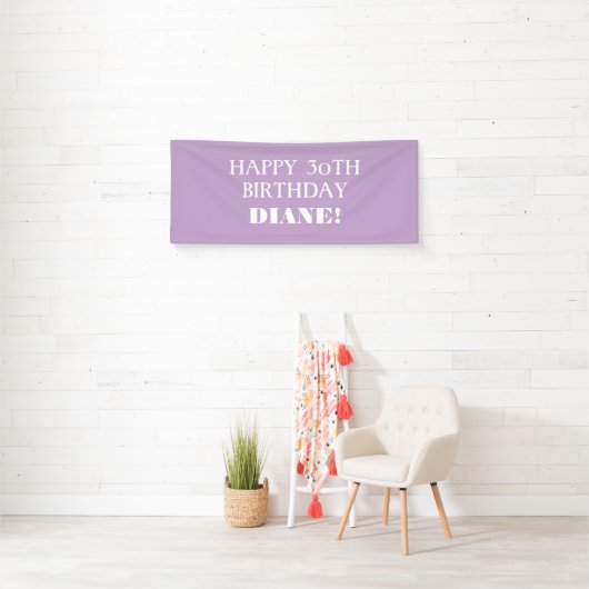 Elke Age Lavender Paars Happy Birthday Banner (Insitu)