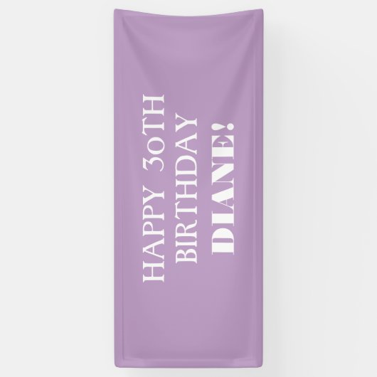 Elke Age Lavender Paars Happy Birthday Banner (Verticaal)
