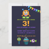 Elke Age Little Monster Boy Birthday Party Kaart (Voorkant)