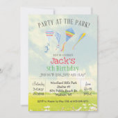 ELKE AGE Party op de Park Kite Verjaardagsuitnodig Kaart (Voorkant)