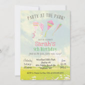 ELKE AGE Party op de Park Kite Verjaardagsuitnodig Kaart (Voorkant)