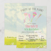 ELKE AGE Party op de Park Kite Verjaardagsuitnodig Kaart (Voorkant / Achterkant)