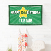 Elke Age Star Green Birthday Banner (Insitu)
