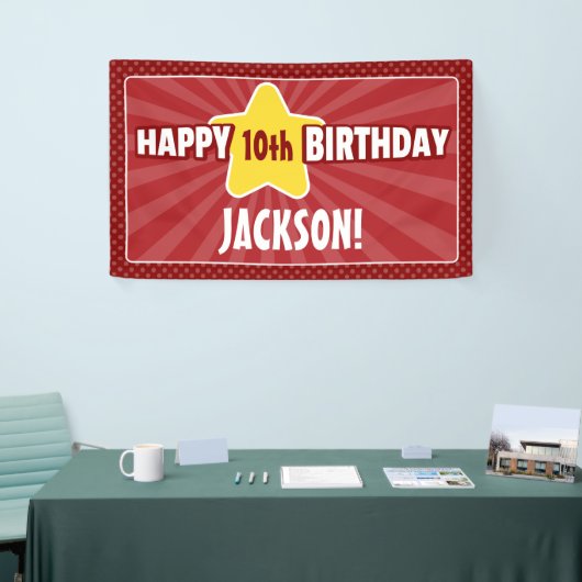 Elke Age Star Red Birthday Banner (Beurs)