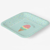 Elke Age-zoete roze ijsje 1 verjaardag Papieren Bordje (Gebogen)