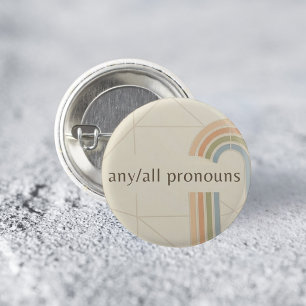 Elke Alle Voornaamwoorden Moderne Minimalistische Ronde Button 3,2 Cm