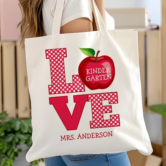 elke Apple Love persoonlijke naam en rang Tote Bag