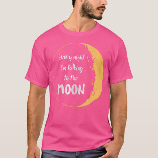 Elke avond in het praten met de maan esthetische r t-shirt