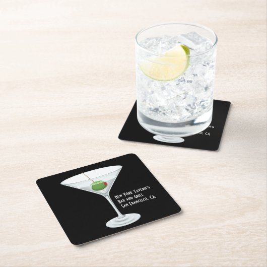 Elke bedrijfsnaam Restaurant Bar Martini Drink Kartonnen Onderzetters (Insitu)