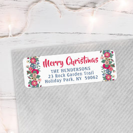 Elke begroeting Retro Vakantie Floral retour adres Etiket