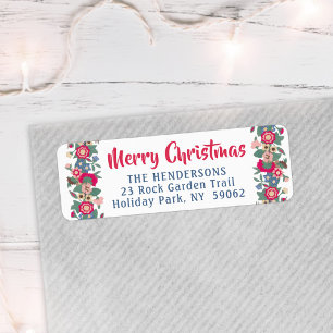 Elke begroeting Retro Vakantie Floral retour adres Etiket