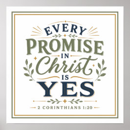 Elke belofte in Christus is ja Christelijke citaat Poster