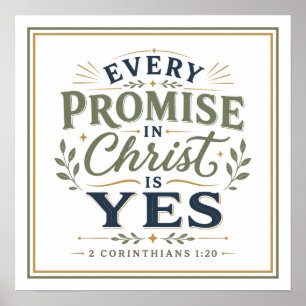 Elke belofte in Christus is ja Christelijke citaat Poster
