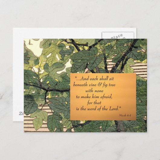 Elke Beneath Vine & Fig Tree Briefkaart (Voorkant / Achterkant)