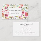 Elke beroeps roze tropische peach bloemen visitekaartje (Voorkant / Achterkant)