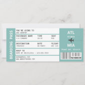 ELKE bestemming vliegtuig boarding pass weekend Kaart (Achterkant)