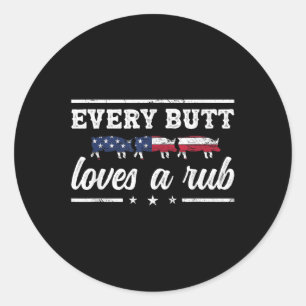 Elke biet houdt van een rubberen pitmaster-roker G Ronde Sticker