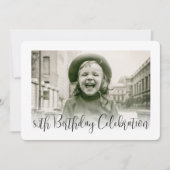 ELKE Birthday 2 Photo Modern Trendy Script Party Kaart (Voorkant)