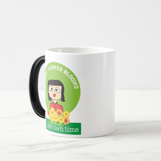 Elke bloem bloeit in haar eigen tijd magische mok (Voorkant links)