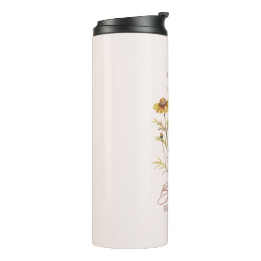 Elke bloem bloeit in haar eigen tijd thermosbeker (Gedraaid links)