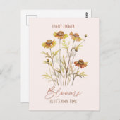 Elke bloem bloeit in zijn eigen tijd - rustieke bl briefkaart (Voorkant / Achterkant)