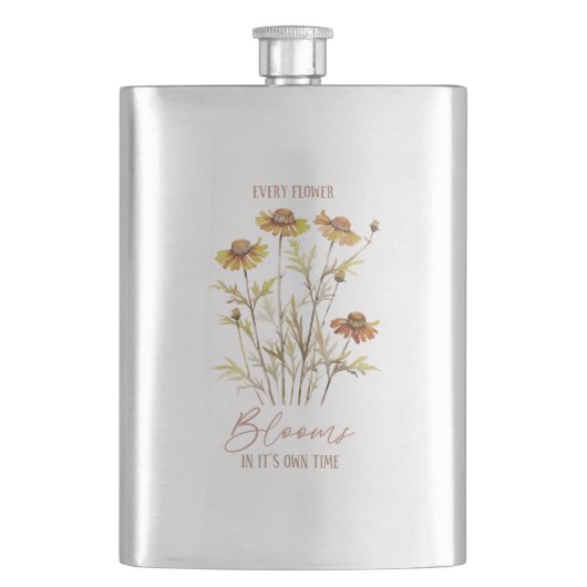 Elke bloem bloeit in zijn eigen tijd - rustieke bl flacon (Voorkant)