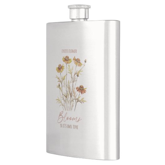 Elke bloem bloeit in zijn eigen tijd - rustieke bl flacon (Links)