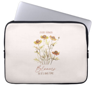 Elke bloem bloeit in zijn eigen tijd - rustieke bl laptop sleeve