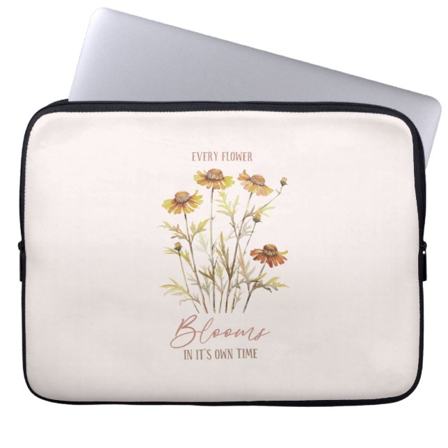 Elke bloem bloeit in zijn eigen tijd - rustieke bl laptop sleeve (Voorkant)